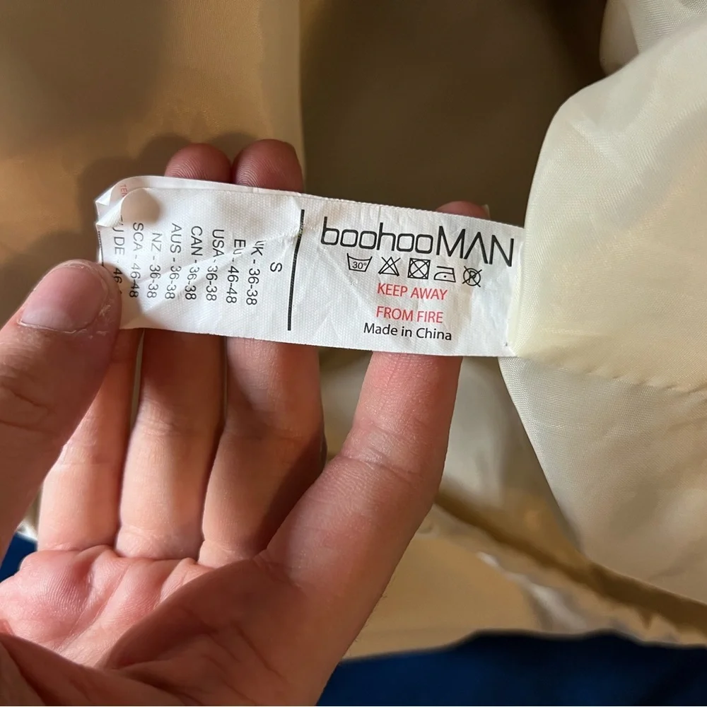 Boohoo Man Official Branded Cream Woven Coach Jacket - Picture 7 of 7